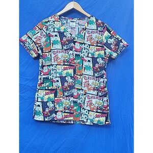 rudolph the red nosed reindeer licensed christmas holiday scrub top unisex small